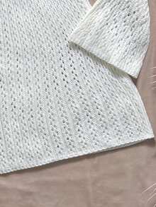 SHEIN Áo khoác mỏng đan móc cho bé gái tuổi teen, thích hợp cho kỳ nghỉ hè ở bãi biển. - trắng - Xem 7