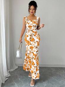 Elenzga A Sleeveless Long Dress For An Elegant Summer Vacation For Ladies - Multicolor - View 6
