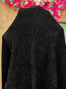 SHEIN 孕妇休闲纯色无袖连衣裙 - 黑色 - 查看 6