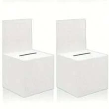 3 Packs White Glossy Cardboard Ballot Box With Slot - 6x6x6 Inch DIY Theme Suggestion Box With Detachable Header For Fundraising, Voting Contests, Party Events, Carnival Admission Ballot Boxes - multicolor - View 11