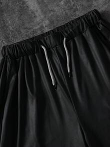 Bộ đồ 2 mảnh mùa xuân/hè cho bé trai, áo thun ngắn tay và quần short, phối màu với họa tiết ngôi sao và số, phong cách thể thao thường ngày kiểu đường phố Mỹ. - Đỏ - Xem 5