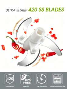 1pc Kitchen Vegetable Chopper,Multi-Functional Manual Food Processor Vegetable Chopper, Portable Hand Pull String Garlic Mincer Onion Cutter For Veggies, Ginger, Fruits, Nuts, Herbs, Etc., (500ml, 900ml Two Sizes Available)White, Christmas - White - View 9
