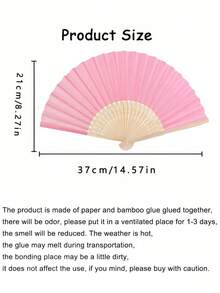 White Paper Fans 30pcs White Bamboo Folding Handheld Fans DIY Portable Bamboo Fans For Birthday Party Decor Engagement Graduation Wedding Bedroom Dining Table Party Performance Photography Props Home Office Decor - Pink 30pcs - View 6