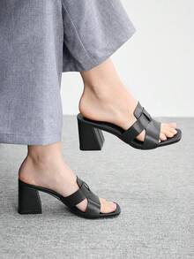 CUCCOO BIZCHIC Giày sandal cao gót thời trang nữ - màu đen - Xem 4