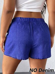 SHEIN Elenzya Váy quần cỡ lớn dành cho nữ, kiểu dáng thường ngày, thắt eo, đa năng, thích hợp mặc hàng ngày. - Màu xanh hải quân - Xem 2