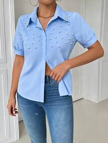 Women Blouses & Shirts - 藍色 - 查看 6