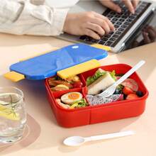 1 buah Kotak Makan Siang Berinsulasi Kapasitas 1450ML, Kotak Saus Terpisah, Wadah Penyimpanan Makanan Multi-Kompartemen, Cocok Untuk Berkemah, Kantor, Sekolah, Kembali ke Sekolah, Pesta, Hadiah Natal/Ulang Tahun - MultiWarna - View 7