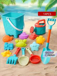 Bộ đồ chơi bãi biển 14/16 món cho trẻ em Xẻng Nước Chơi Giáo dục Hoạt hình Mùa hè Ngoài trời Lâu đài cát Hồ bơi Vui vẻ Bền bỉ Di động Nhiều màu sắc Quà tặng Phiêu lưu Học tập - Nhiều màu - Xem 1