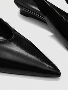 CUCCOO BIZCHIC Temperament Small Slope Heel Women's Shoes - Black - View 5