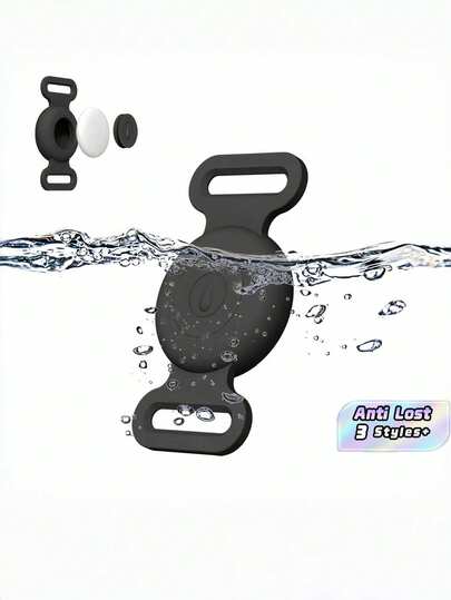 Vỏ bảo vệ Airtag chống thấm nước cho vòng cổ chó bằng silicon Airtag cho thú cưng, bền, chống thất lạc, vỏ theo dõi GPS cho chó mèo, chó con, nhẹ, mềm mại, thoải mái, phụ kiện cho thú cưng, màu đen, xanh dương