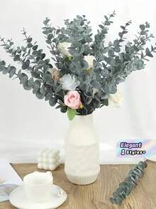 10/30/70 Pieces Of Artificial Eucalyptus Stem Plants, Imitation Eucalyptus Branches And Stems, Suitable For Wedding - Green - View 1