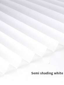 1pc White No Tools Cut-To-Size Light Filtering Pleated Fabric Shades, Temporary Window Blinds, No Drilling Self Adhesive Blinds, Easy To Cut And Install, Trim At Home - White - View 11