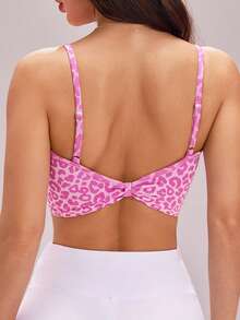 Sovereign Charm 1 pieza Camiseta deportiva sin costuras con tirantes ajustables y espalda de tirantes para mujer, para correr, fitness, yoga, como capa - Rosa Fucsia - Ver 2