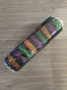 1条10英寸x10码金属质感聚酯网状丝带，适用于万圣节装饰/花环制作工艺品、万圣节装饰品、万圣节礼物 - 彩色 - 查看 20