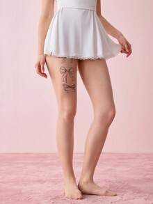 1pc Women's Printed Sheer Pantyhose With Bowknot Detail, Spring/Summer - Apricot - View 3