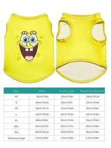 SpongeBob SquarePants | PETSIN 2件装黄色可爱大白牙粉色大海星好朋友印花宠物背心柔软透气防掉毛宠物衣服 - 彩色 - 查看 4