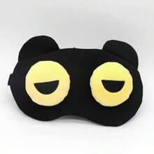 1pc Cartoon Plush Sleep Blackout Eye Mask, Funny, Comfortable And Breathable, Suitable For Home, Office, Travel, Bedroom, School, Nap, Birthday Gift - Black - View 13