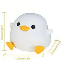 1pc Cute Bean Duck Night Light, DoDo Duck Silicone Nursery Night Light, Battery Table Lamp Bedside Lamp With Touch Sensor For Bedrooms, Living Room - White - View 13