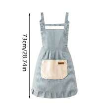 Striped Apron With Pockets, Creates A Clean And Fashionable Workwear Style, Suitable For Kitchen And Home. It Can Be Used To Wipe Hands And Tied Around The Waist. - multicolor - View 6