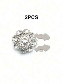 1/2/4pcs 21mm Rhinestone Button Covers For Women, Crystal Button Covers, Detachable Clip On Button Covers, Crystal Fancy Buttons For Clothing, Button Snaps With Pliers Press For Dress Suit Tux Shirt Accessories, Lead Color - Multicolor - View 22