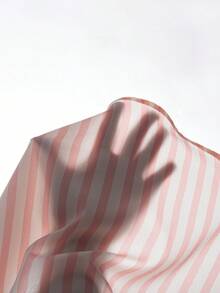 SHEIN 少女编织条纹宽松休闲吊带连衣裙 - 粉色 - 查看 6