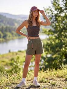 WanderVale Women's Leopard Print Ribbed Texture Racerback Tank Top, Suitable For Running Outdoor Sports Sexy Golf Pastal Summer - Multicolor - View 3