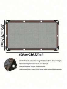 SHEIN Coffee Color Sunshade Net, Breathable, Courtyard, Farm,Pet House,Pergolas, Terraces, Plant Insulation Nets,Balconies, Garages, Backyards, Swimming Pools, Lawns, Walls, Outdoor Activities, Privacy Screens, Fences, Sunshades - Brown - View 12