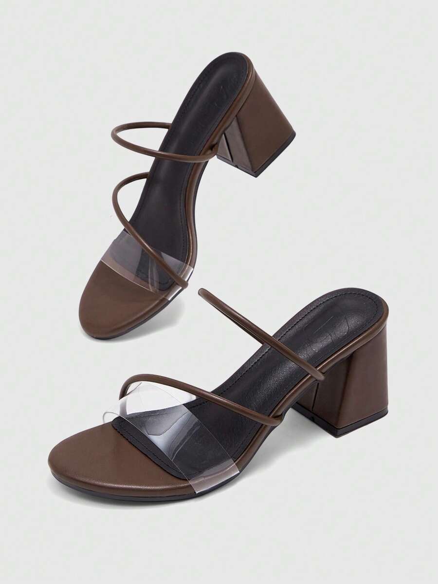 CUCCOO BIZCHIC Giày sandal cao gót thời trang nữ - Cà phê nâu - Xem 1