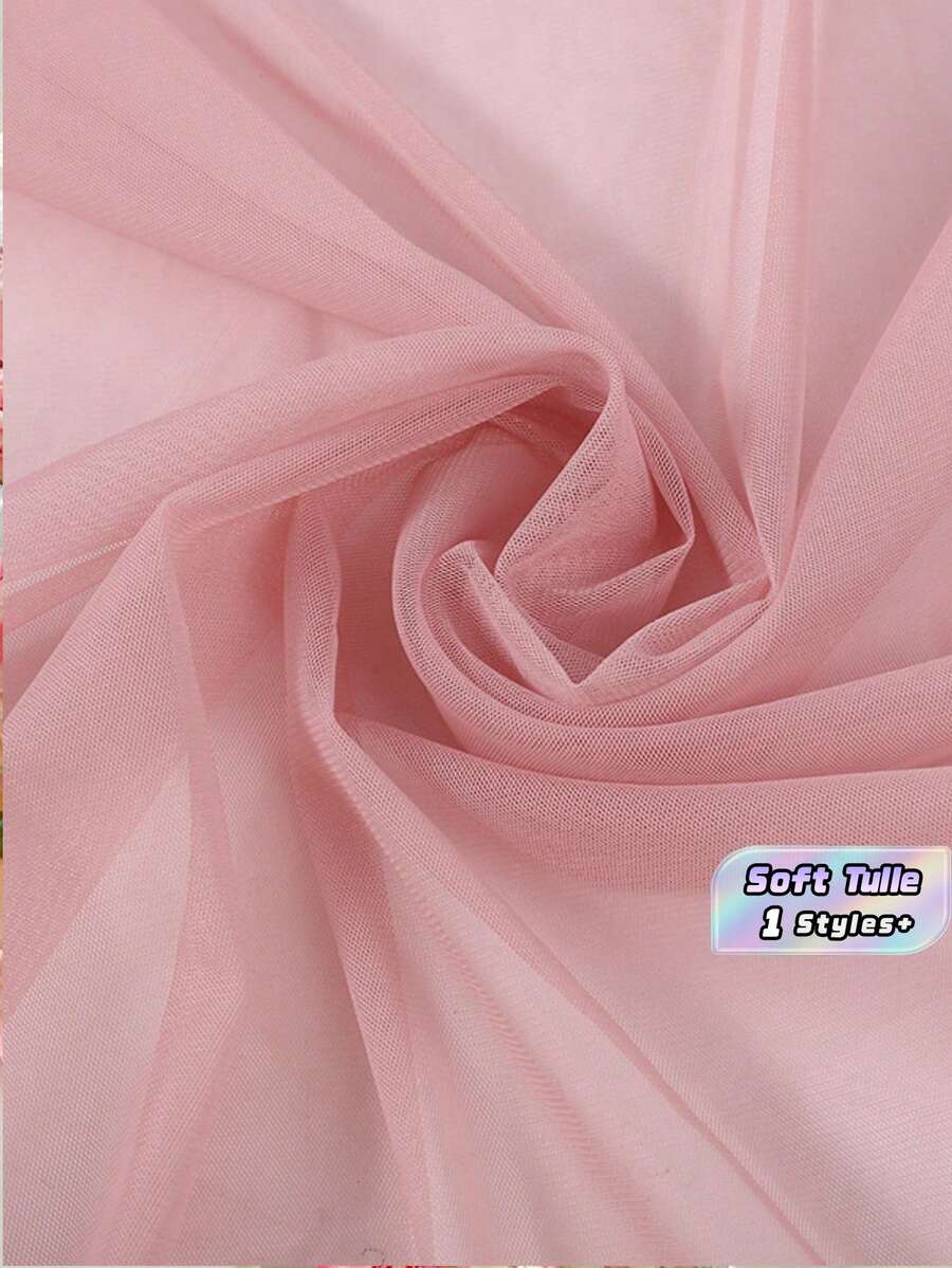 1件粉色网布半透明网纱服装装饰DIY缝纫工艺用品，适用于服装装饰、DIY缝纫头饰制作、礼品包装和派对场景装饰 - A - 查看 1