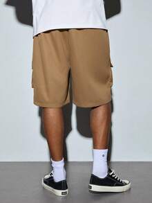 Modcrash Men's Fashionable Loose Khaki Shorts - Coffee Brown - View 2