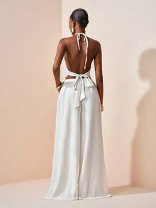 Zivah Bộ đồ hai mảnh phong cách Boho mùa hè mới dành cho nữ, gồm áo tank top cổ yếm, lưng xoắn, chất liệu vải trắng, kết hợp với quần ống rộng dài đến sàn. Thích hợp cho mặc hàng ngày, đi nghỉ mát, lễ hội âm nhạc, du lịch, phong cách Boho, mua sắm, tiệc tùng, phong cách miền Tây, phong cách du mục, trang phục sân bay, trang phục ăn trưa, hẹn hò, thư giãn tại nhà, đi biển. - trắng - Xem 15