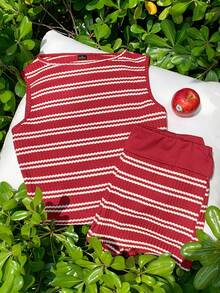 Comfortcana Women Two-Piece Outfits - Red - View 3
