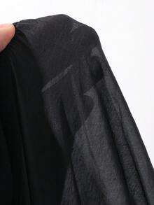 FRIFUL Women's Casual Streetwear Loose Metal Button Decor Jacket, Versatile For Autumn And Everyday Black - Black - View 6