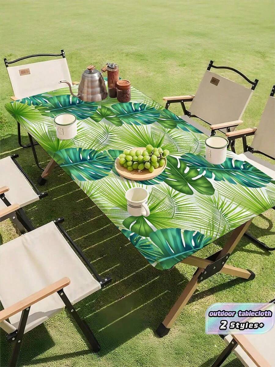 1PC Rectangular Polyester Machine Washable Fade Resistant Water Repellent Indoor Outdoor Use Vibrant Color Vibrant Pattern Outdoor Tablecloth For Camping Picnic Garden Party Summer Must Have - Multicolor - View 1