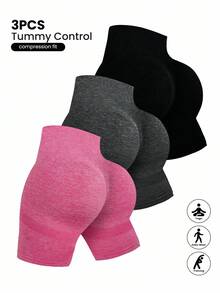 Core Rhythm Quần tập yoga cạp cao liền mạch cỡ lớn 3 chiếc/gói - Nhiều màu - Xem 2