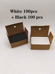 200/100pcs Blank Cards, DIY Doodle, Pinyin Flashcards, Rounded Corner Kraft Paper English Vocabulary Cards, Memo Cards, For Message And Business Card - multicolor - View 10