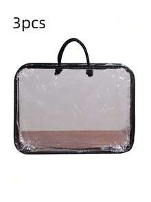 3/2 Packs Transparent Storage Bags Multi-Use Handheld Organizer For Clothes, Bed Sheets, Underwear, Yarn & Travel. Clear Plastic Tote. - Multicolor - View 12