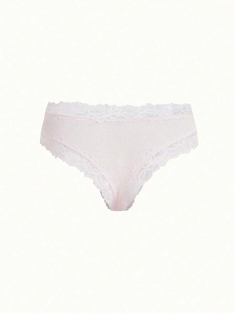 Bonmuse 5pcs/Pack Women's Sexy Lace Patchwork Seamless Low-Rise Thong Panties, Soft, Comfortable, Breathable, Suitable For Yoga, Sports And Daily Wear - Multicolor - View 12