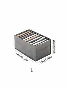 Gray Storage Box Multi Compartment Closet Organizer Foldable Design Non Woven Fabric Drawer Divider Underbed Storage Space Saving Solution Easy Carry Handle - Grey - View 15