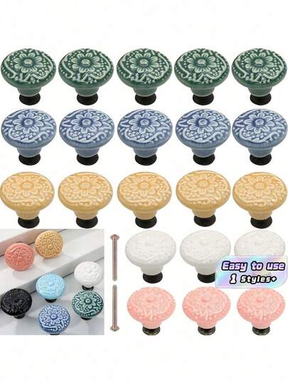 10 szt. gałek do szuflad, bardzo atrakcyjny uchwyt do szafki, minimalistyczny uchwyt, porcelanowy uchwyt do szafki kuchennej ze stali nierdzewnej w stylu vintage, nowoczesny uchwyt do drzwi łazienkowych, kreatywny sprzęt meblowy do szuflad kuchennych