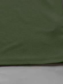 Genlund Olive Green Men's Summer Casual Vacation Holiday Sports Suit,Short Sleeve Top And Shorts Set,Soft Comfortable Fabric,Outdoor Fitness Birthday Gift - Army Green - View 3