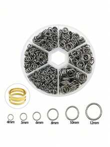 1010PCS Open Closed Jump Rings Metal Findings Mixed Sizes DIY Jewelry Making Craft Supplies Storage Box - Multicolor - View 18