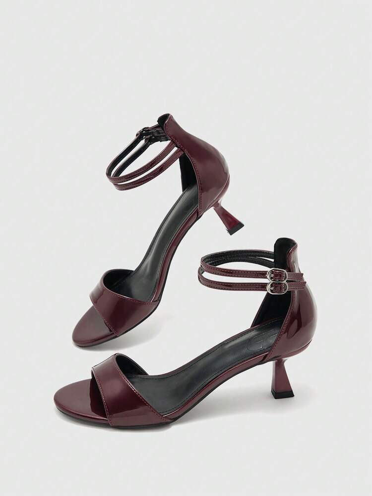 CUCCOO BIZCHIC Women Shoes Spring And Summer New Round Toe PU Surface. Hollow Ankle Strap Double-Breasted Buckle Heel Sandals. Romantic Elegance Temperament Simple Sexy High Heel Paint Heel Dress Shoes Valentine's Day. Dating Party, Fashionable And Sexy/Club-Worn, Suitable For Christmas. Spring And Summer Four Seasons Workplace Festival Street Popular Classic Sandals Elegance Temperament Women's Shoes Thick Heels. Bad Girl Night Out Pumps