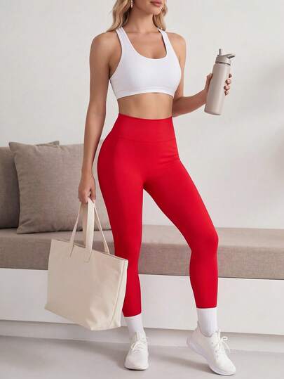 Breezaya Quần legging thể thao cạp rộng không đường may cho Tết Nguyên Đán