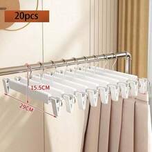 Bộ 5/10/20 móc treo quần bằng nhựa chắc chắn có kẹp, móc treo đa năng không đường may dành cho váy và quần nữ, dụng cụ sắp xếp quần áo tại nhà. - Nhiều màu - Xem 17
