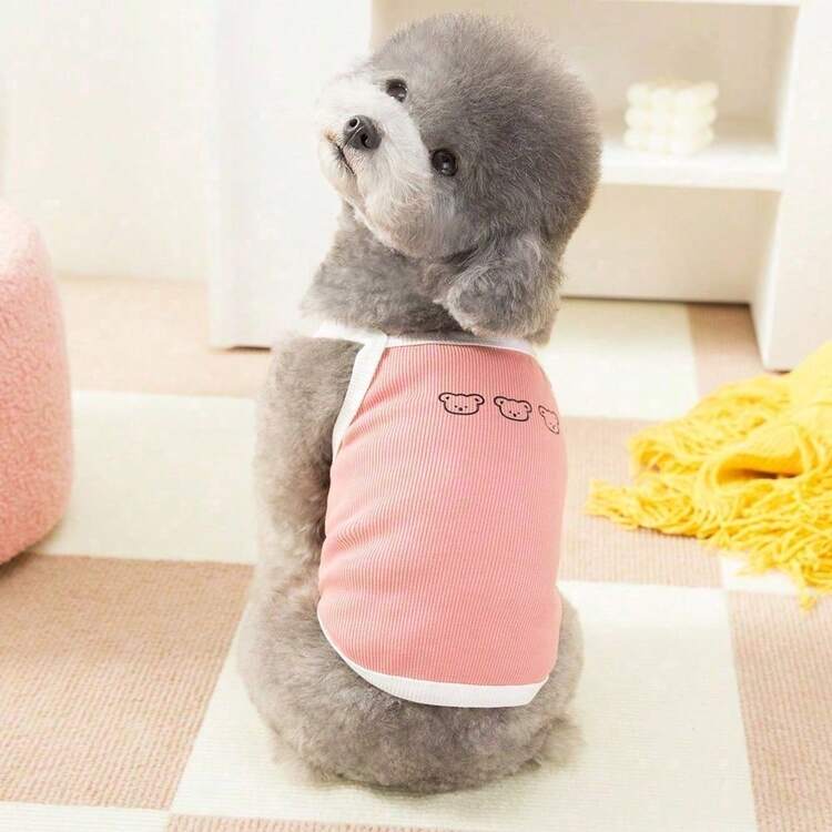 宠物春季新款狗狗服装 动物用品 宠物服装 狗狗背心 猫咪T恤 泰迪熊套装 小型动物服装 休闲酷炫背心 狗狗服装 猫咪服装 春夏两季新款背心 - 彩色 - 查看 25