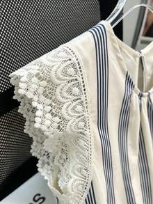 SHEIN Franclia Women Tops - Blue and White - View 5