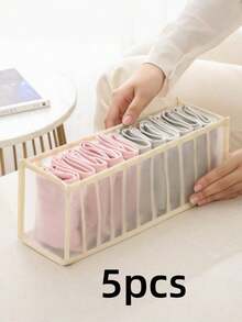 1/2/5PCS Large Capacity Space Saving Mesh Foldable Underwear Socks Lingerie Bra Stockings Pantyhose Tights Organizer Storage Box Divider For Closet Bedroom Dresser Home Organization Must Haves - Multicolor - View 7