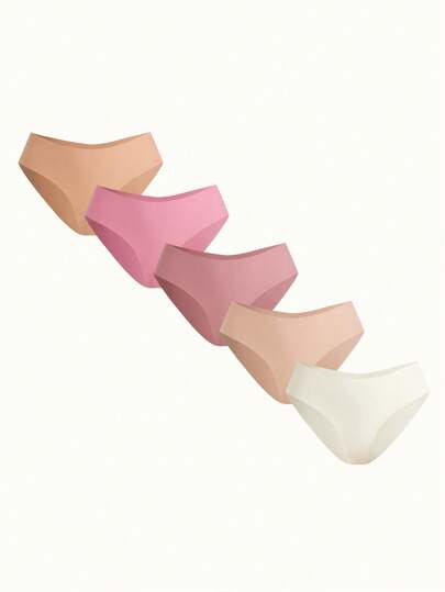 Bonmuse 5条装女士纯色丝质面料性感舒适透气内裤