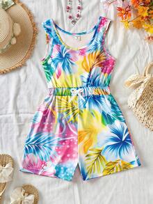Sparklyn Bộ áo liền quần mềm mại nhuộm màu tie-dye cho bé gái tuổi teen, lựa chọn năng động cho mùa hè! Họa tiết tie-dye mang đến vẻ trẻ trung, thiết kế cổ tròn và eo thắt vừa thoải mái vừa tôn dáng. Kiểu quần short rộng rãi giúp bạn luôn mát mẻ và thoáng khí, dù phối cùng giày thể thao để đi chợ, đi nghỉ mát hay tập luyện, bộ áo liền quần này dễ dàng tạo nên vẻ ngoài giản dị, năng động và sành điệu, trở thành lựa chọn nổi bật cho những chuyến đi chơi mùa xuân/hè và trang phục hàng ngày. - Màu xanh lam - Xem 3